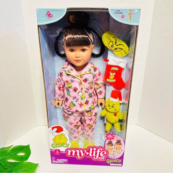 My Life As Grinch Sleepover 18 inch Doll Christmas Holiday Collectible Brunette - Picture 10 of 15